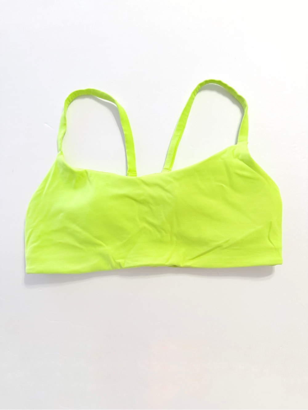 Lululemon neon green sour grape wunder train strappy racer bra - Picture 1 of 8